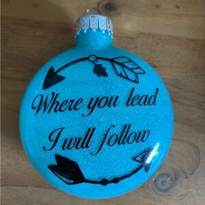 Gilmore Girls “Where You Lead” Christmas Tree Holiday Ornament Blue Glitter